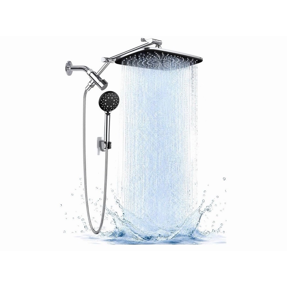 Veken 11.8" Rain Shower Head with Handheld, 11.8 Inch High Pressure, Chrome